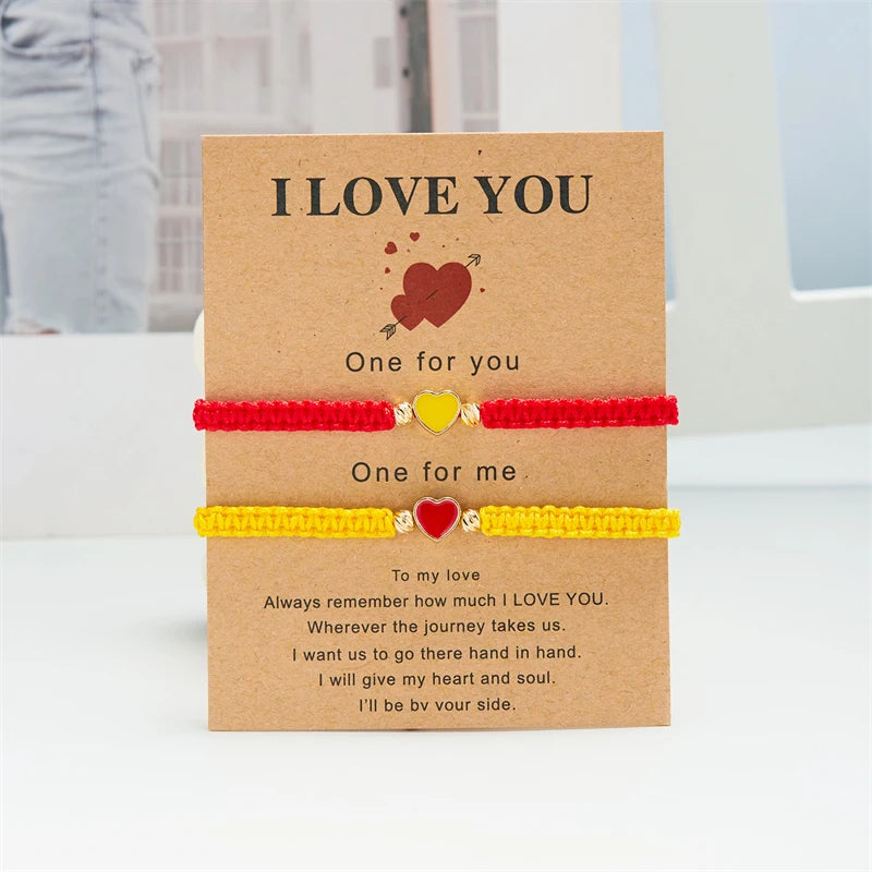 Long Distance Friendship Bracelets – Heart & Star Matching Set