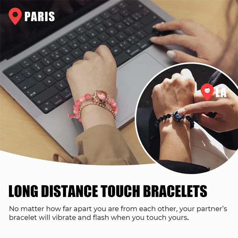Totwoo Long Distance Touch Bracelets – Light & Vibration Set
