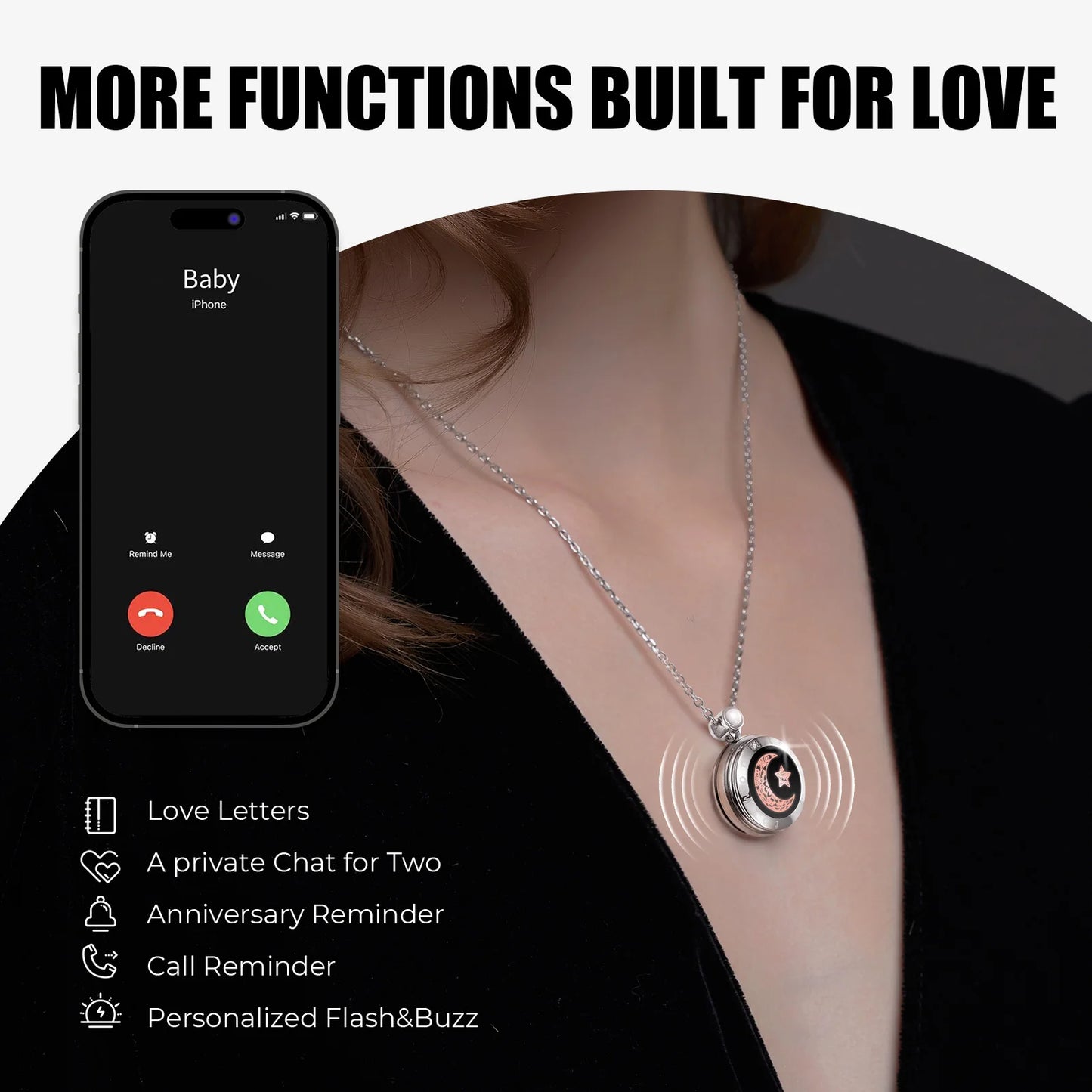 Totwoo Couple Touch Necklaces – Sun & Moon Agate LDR Gift