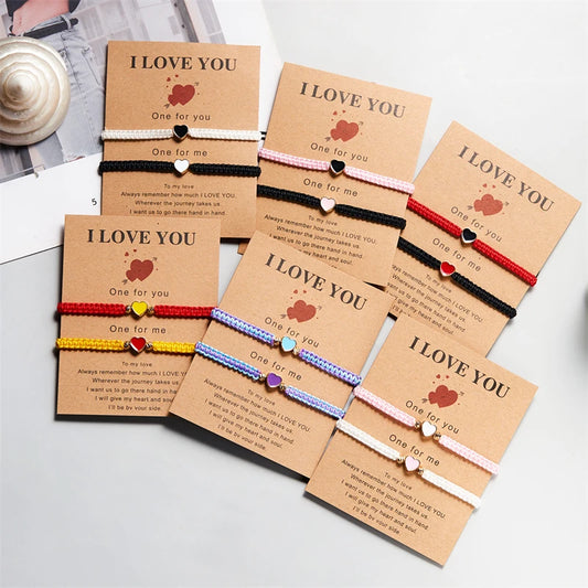 Long Distance Friendship Bracelets – Heart & Star Matching Set