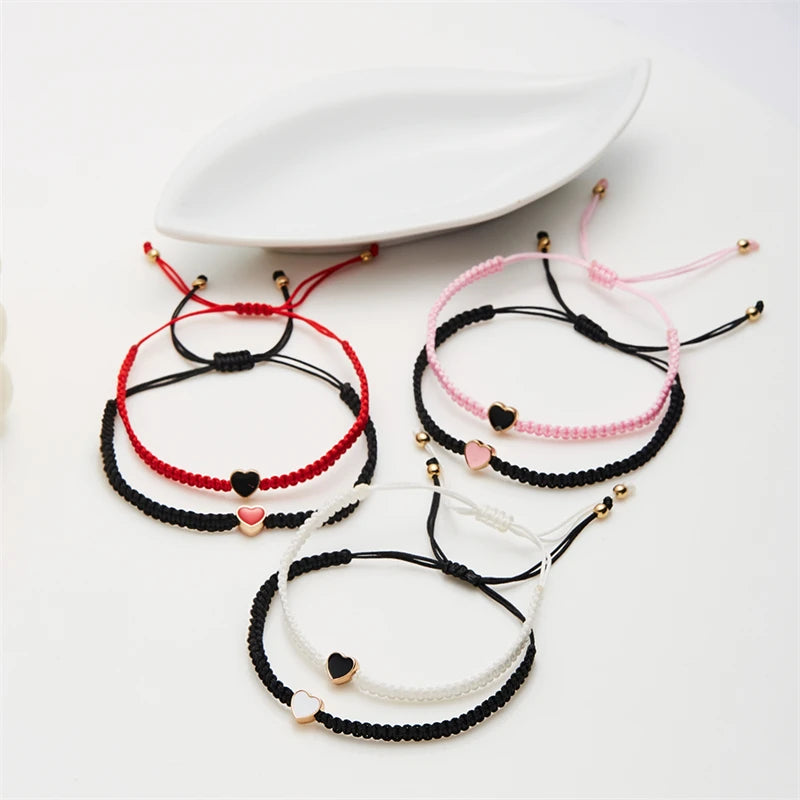 Long Distance Friendship Bracelets – Heart & Star Matching Set