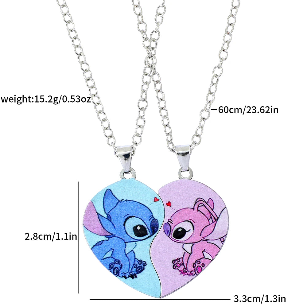 Disney Couple Heart Keychain – Antique Silver Matching Set