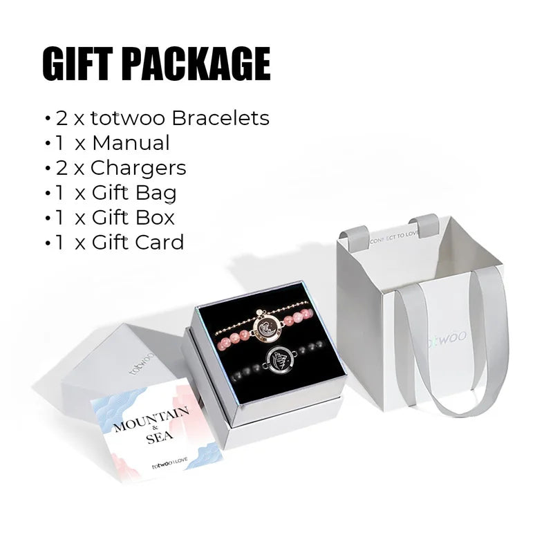 Totwoo Long Distance Touch Bracelets – Light & Vibration Set
