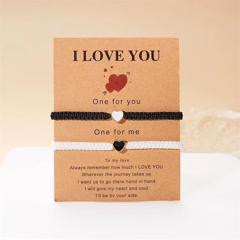 Long Distance Friendship Bracelets – Heart & Star Matching Set