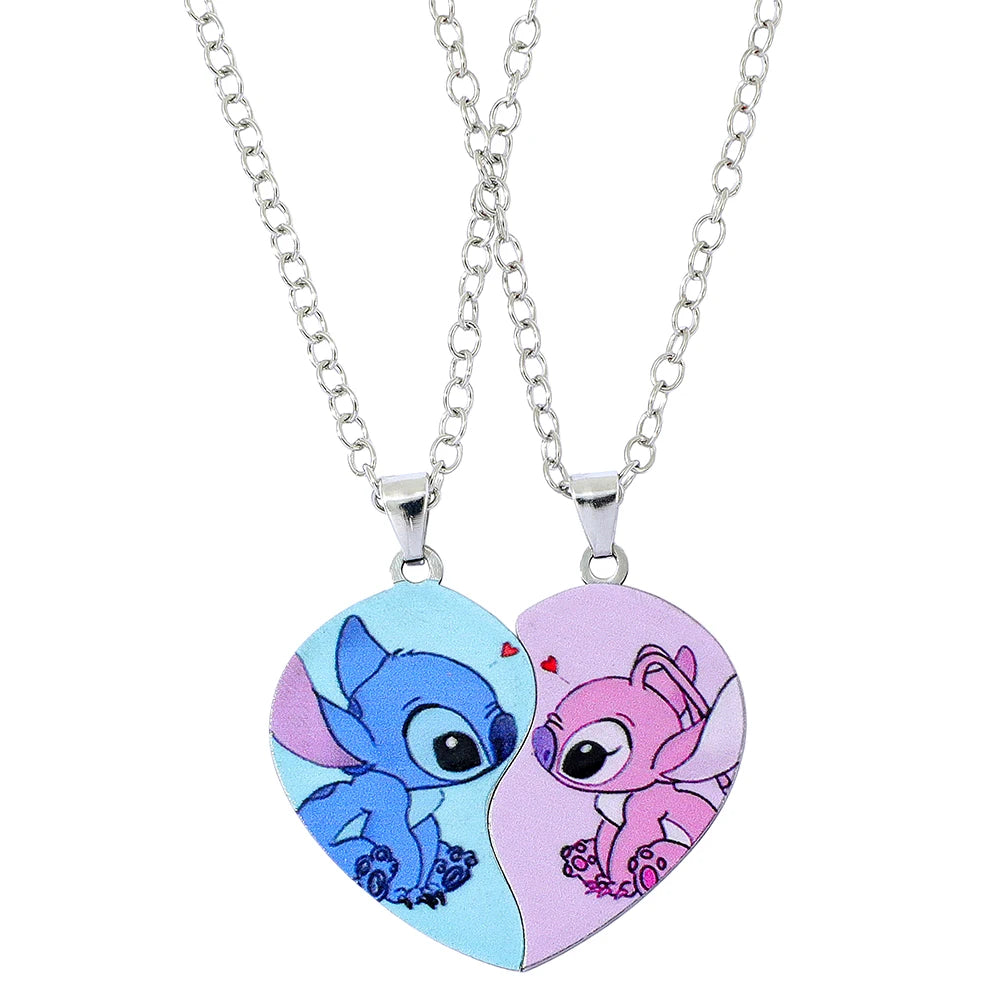 Disney Couple Heart Keychain – Antique Silver Matching Set