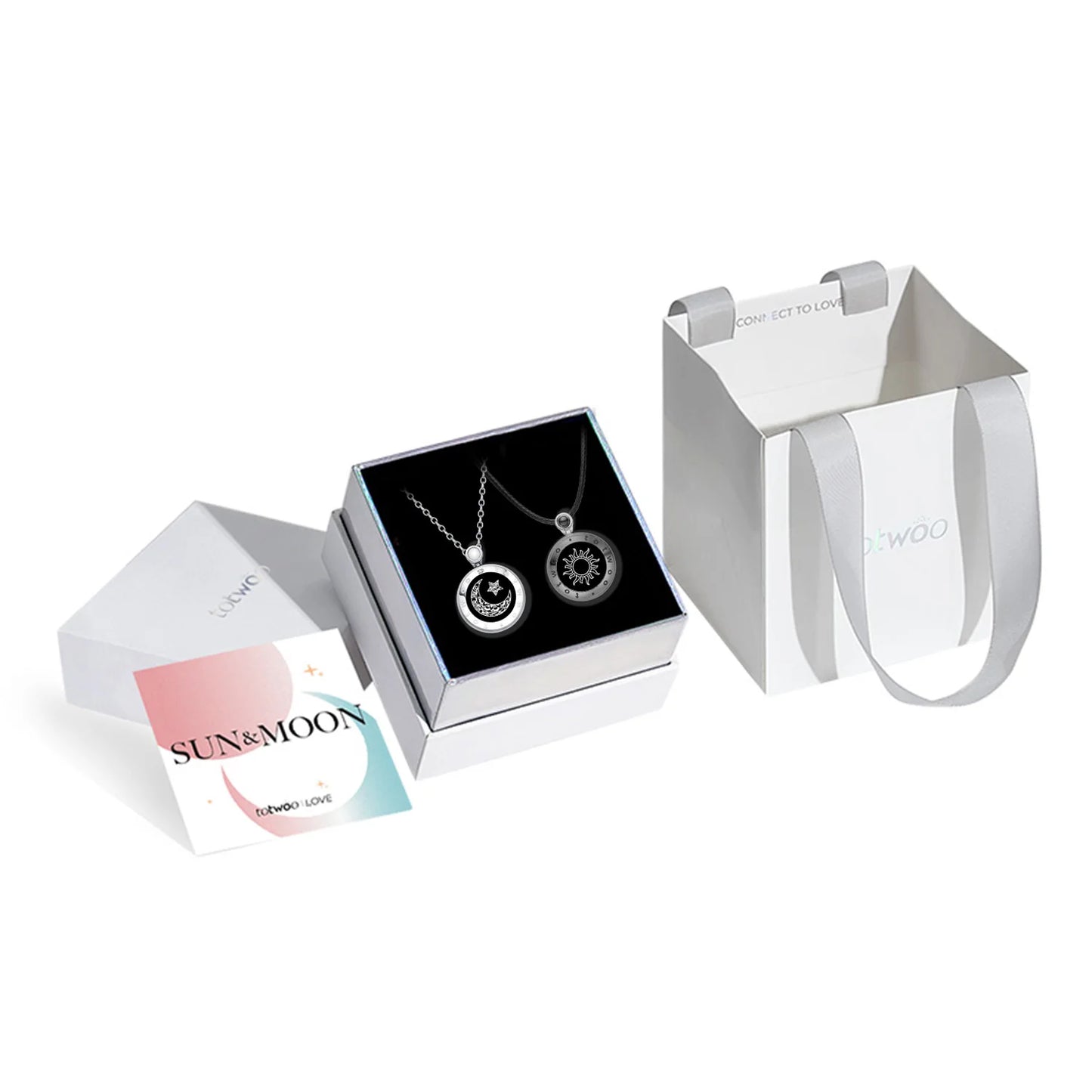 Totwoo Couple Touch Necklaces – Sun & Moon Agate LDR Gift