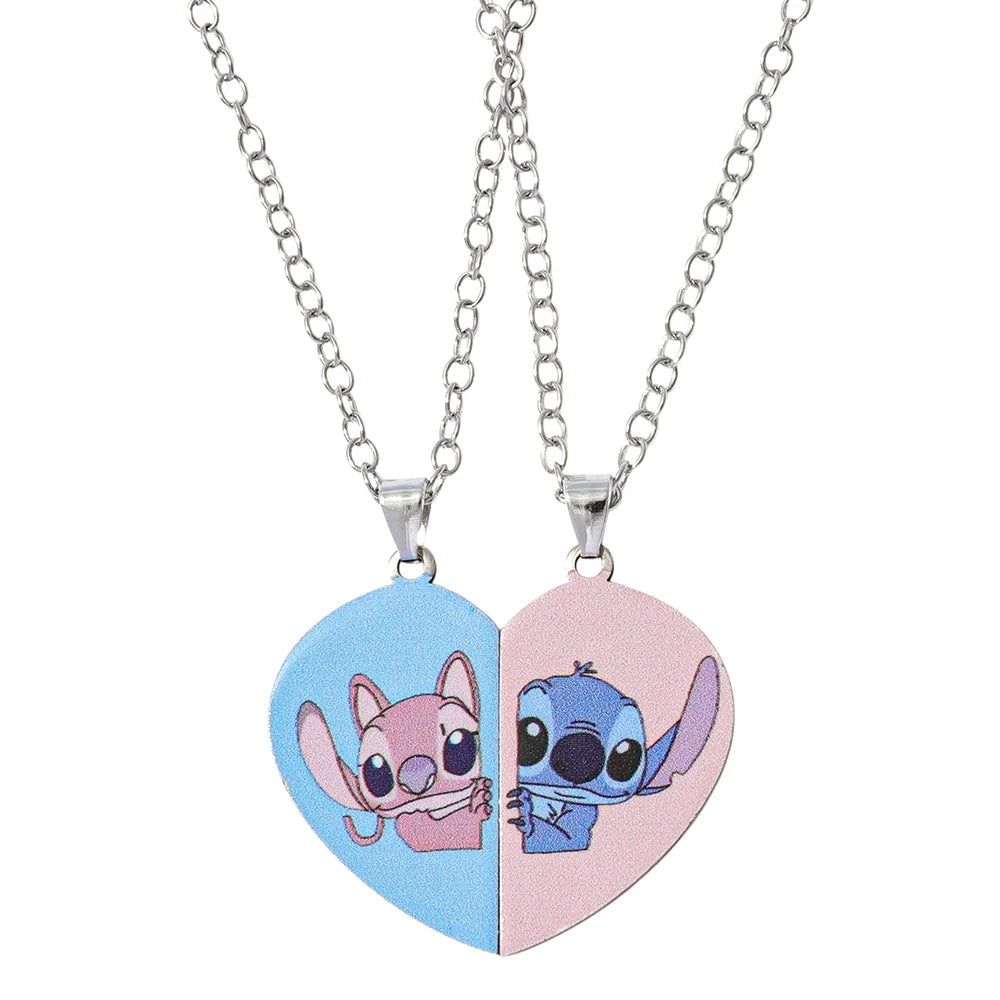Disney Couple Heart Keychain – Antique Silver Matching Set