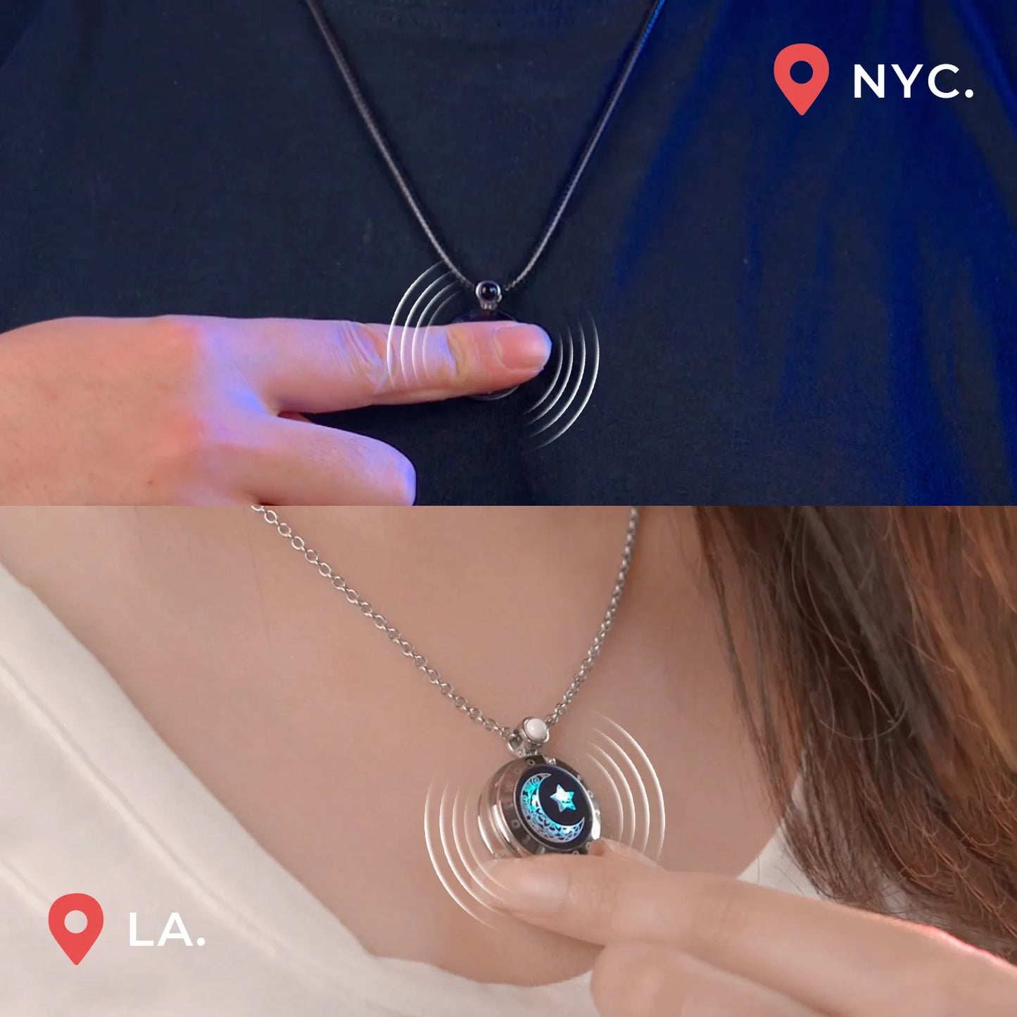 Totwoo Couple Touch Necklaces – Sun & Moon Agate LDR Gift