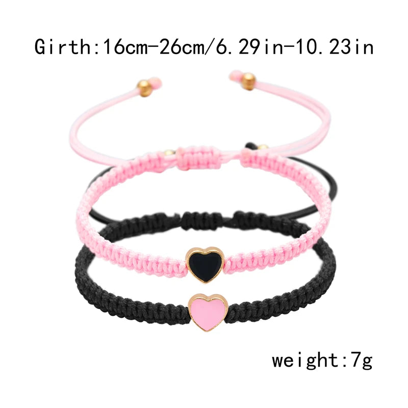 Long Distance Friendship Bracelets – Heart & Star Matching Set