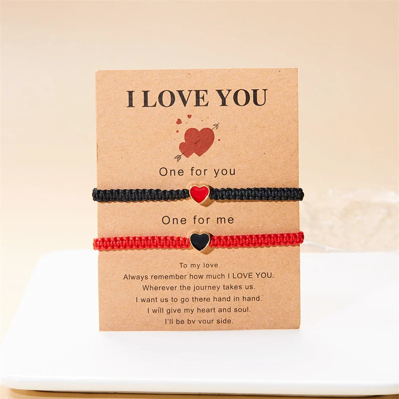 Long Distance Friendship Bracelets – Heart & Star Matching Set