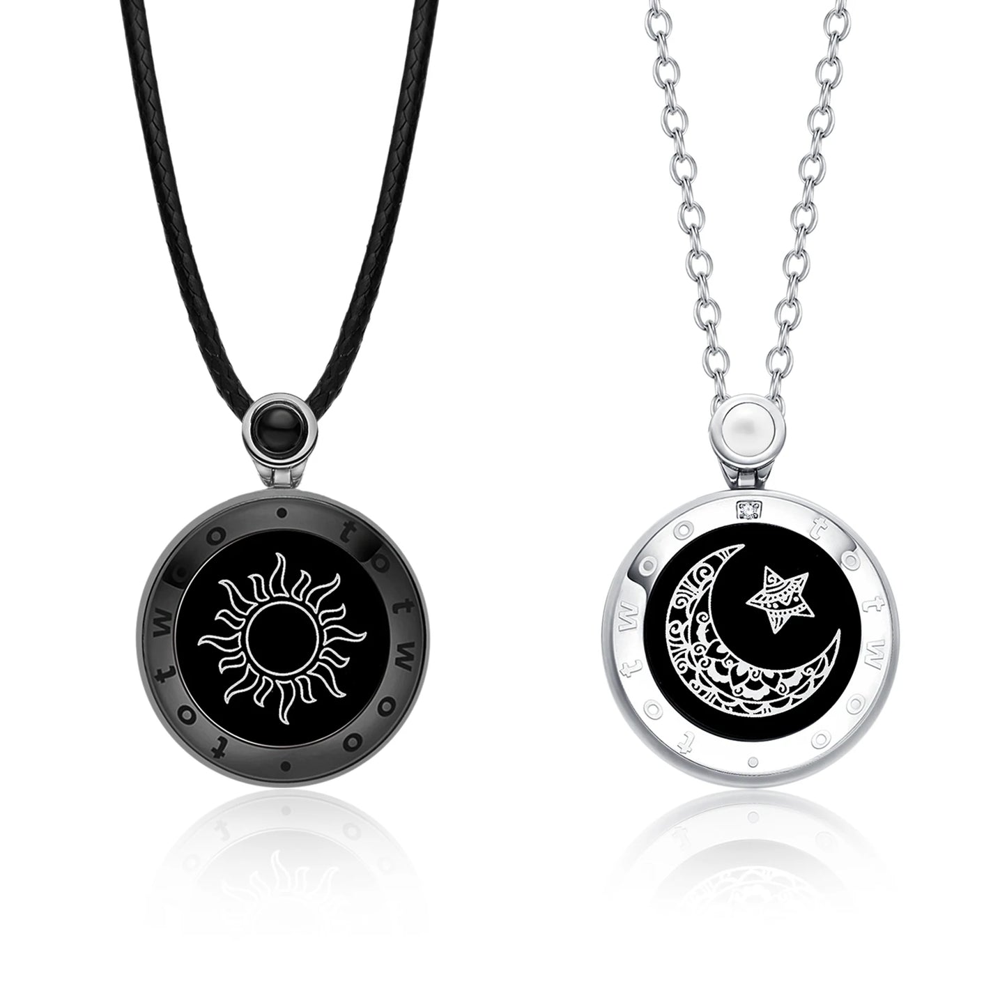Totwoo Couple Touch Necklaces – Sun & Moon Agate LDR Gift