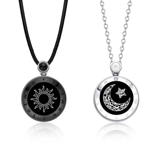 Totwoo Couple Touch Necklaces – Sun & Moon Agate LDR Gift