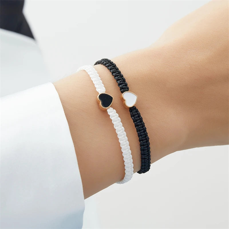 Long Distance Friendship Bracelets – Heart & Star Matching Set