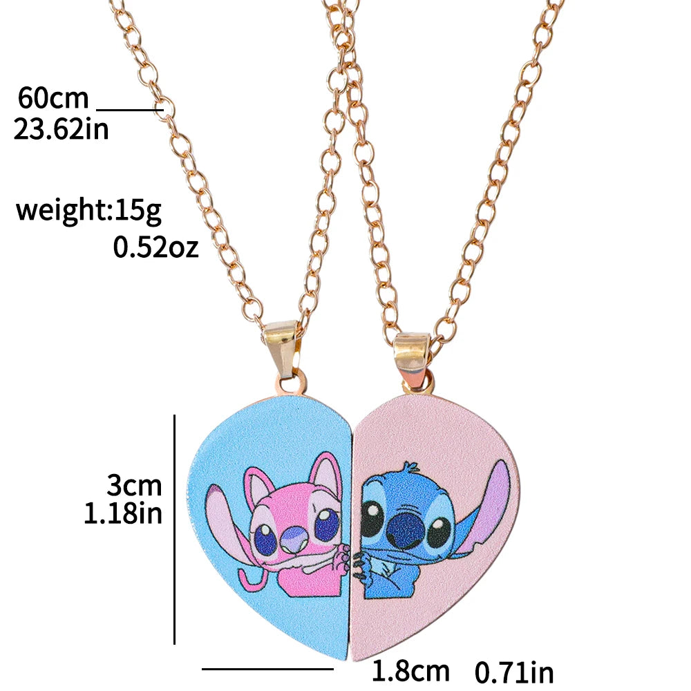 Disney Couple Heart Keychain – Antique Silver Matching Set