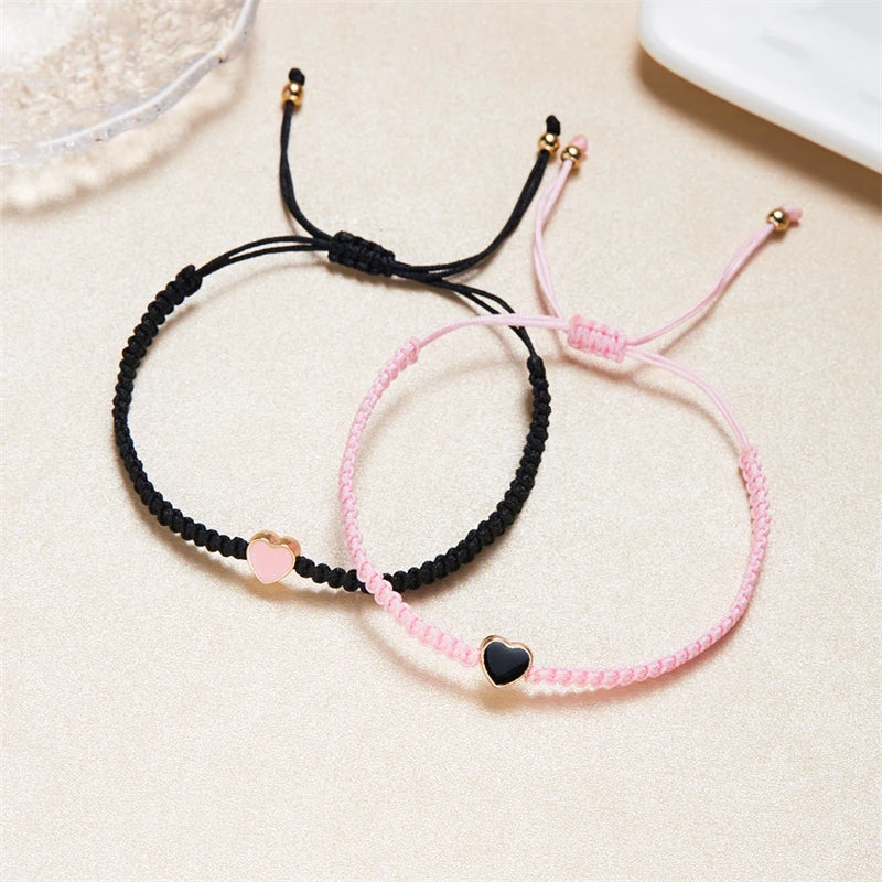 Long Distance Friendship Bracelets – Heart & Star Matching Set